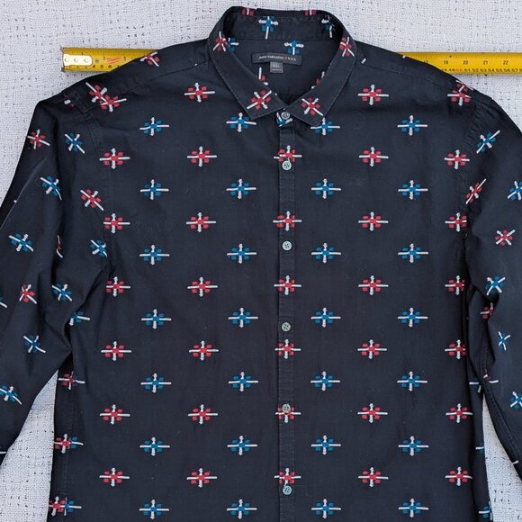 John Varvatos CLAYTON STAR SPORT Shirt Men's XXL Black Long Sleeve Button Up - Picture 5 of 10